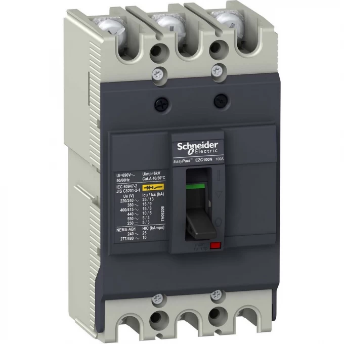 Автоматический выключатель 3П3Т SCHNEIDER ELECTRIC EASYPACT EZC100 18 кА/380В 63 A EZC100N3063 Автоматический выключатель 3П3Т SCHNEIDER ELECTRIC EASYPACT EZC100 18 кА/380В 63 A EZC100N3063