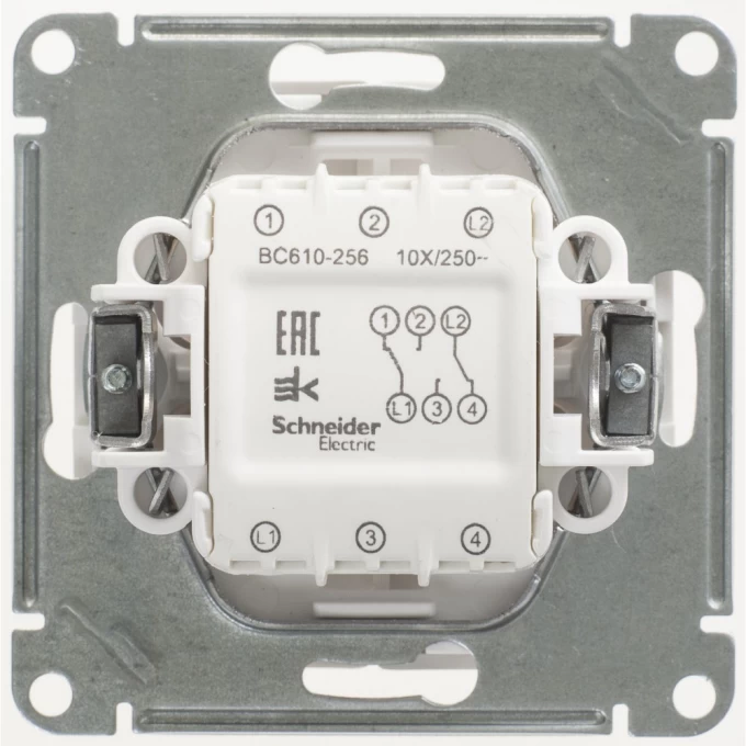 2-клавишный переключатель SCHNEIDER ELECTRIC W59, 10АХ, механизм, БЕЛЫЙ VS610-256-1-86 2-клавишный переключатель SCHNEIDER ELECTRIC W59, 10АХ, механизм, БЕЛЫЙ VS610-256-1-86