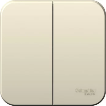 2-клавишный выключатель SCHNEIDER ELECTRIC BLANCA 6А, 250B, МОЛОЧНЫЙ
