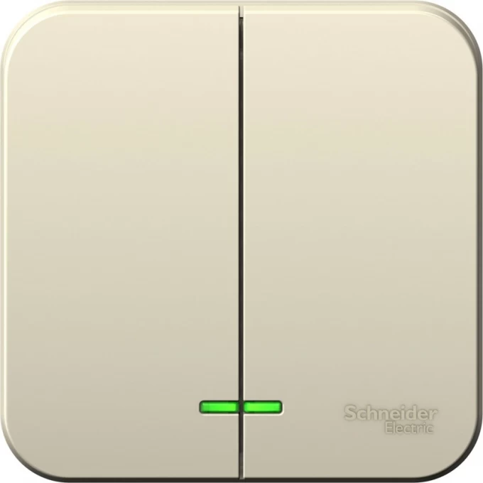 2-клавишный выключатель SCHNEIDER ELECTRIC BLANCA с подсветкой, 10А, 250B, МОЛОЧНЫЙ BLNVA105102