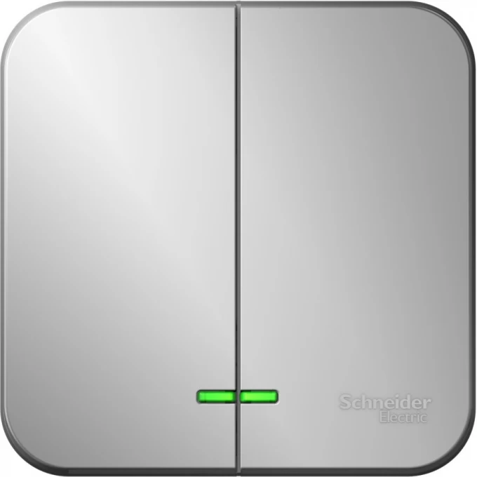 2-клавишный выключатель SCHNEIDER ELECTRIC BLANCA с подсветкой, с изолирующей пластиной, 10А, 250B, АЛЮМИНИЙ BLNVA105113 2-клавишный выключатель SCHNEIDER ELECTRIC BLANCA с подсветкой, с изолирующей пластиной, 10А, 250B, АЛЮМИНИЙ BLNVA105113