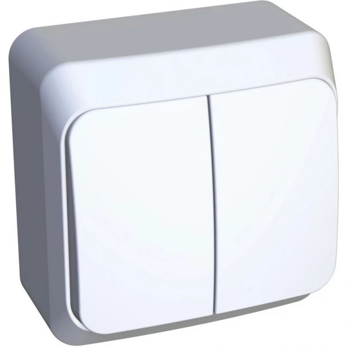 2-клавишный выключатель SCHNEIDER ELECTRIC ЭТЮД с подсветкой 10 АХ, БЕЛЫЙ, Россия BA10-006B