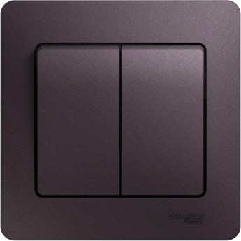2-клавишный выключатель SCHNEIDER ELECTRIC GLOSSA, сх.5, 10АХ, в сборе, СИРЕНЕВЫЙ ТУМАН