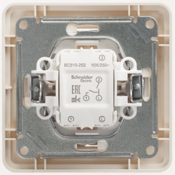 2-клавишный выключатель SCHNEIDER ELECTRIC W59, 10АХ, в сборе, СЛОНОВАЯ КОСТЬ