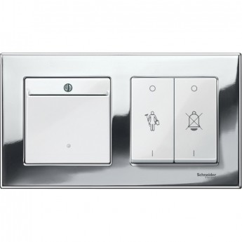 2-постовая рамка SCHNEIDER ELECTRIC MERTEN M-ELEGANCE металлическая, ХРОМ, SM