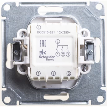 3-клавишный выключатель SCHNEIDER ELECTRIC W59, 10АХ, механизм, МАТОВЫЙ ХРОМ