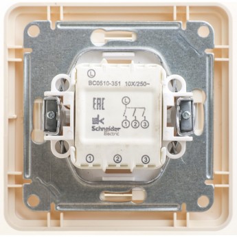 3-клавишный выключатель SCHNEIDER ELECTRIC W59, 10АХ, в сборе, СЛОНОВАЯ КОСТЬ
