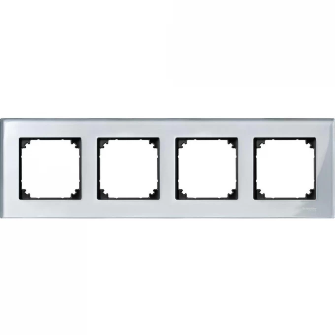 4-постовая рамка SCHNEIDER ELECTRIC MERTEN M-ELEGANCE стеклянная, АЛМАЗ, SM MTN4040-3260