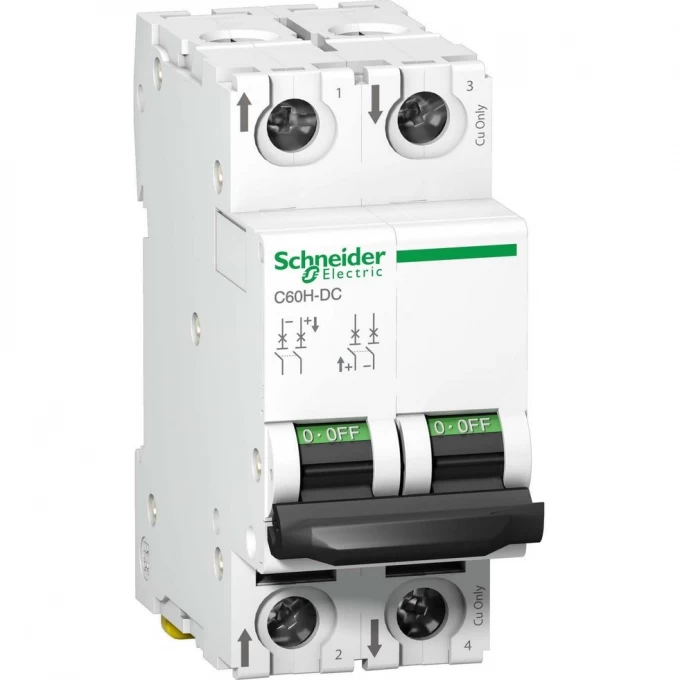 Автоматический выключатель SCHNEIDER ELECTRIC ACTI 9 C60H-DC 2П 5А C 500В DC A9N61525 Автоматический выключатель SCHNEIDER ELECTRIC ACTI 9 C60H-DC 2П 5А C 500В DC A9N61525