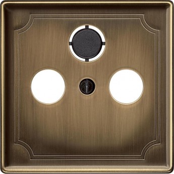 Центральная плата SCHNEIDER ELECTRIC MERTEN д/антенных розеток TV/FM Х2 Х3,АНТИЧНАЯ ЛАТУНЬ, SD