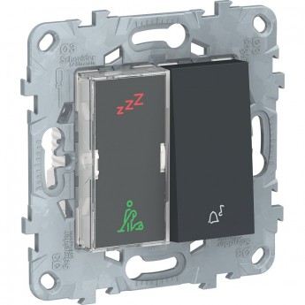 Дисплей гостиничного номера и кнопочный звонок SCHNEIDER ELECTRIC UNICA NEW, антрацит Дисплей гостиничного номера и кнопочный звонок SCHNEIDER ELECTRIC UNICA NEW, антрацит