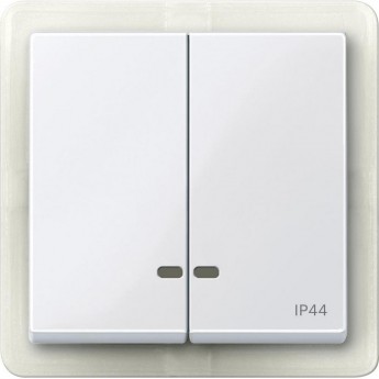 Клавиша двойная MERTEN с окном для световой индикации IP44,АКТИВНЫЙ БЕЛЫЙ, SM Клавиша двойная MERTEN с окном для световой индикации IP44,АКТИВНЫЙ БЕЛЫЙ, SM