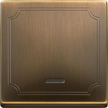Клавиша одинарная SCHNEIDER ELECTRIC MERTEN с окном для световой индикации, АНТИЧНАЯ ЛАТУНЬ, SD