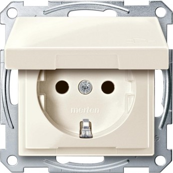 Механизм розетки SCHNEIDER ELECTRIC MERTEN с крышкой з/шт, БЕЖЕВЫЙ, QF SM