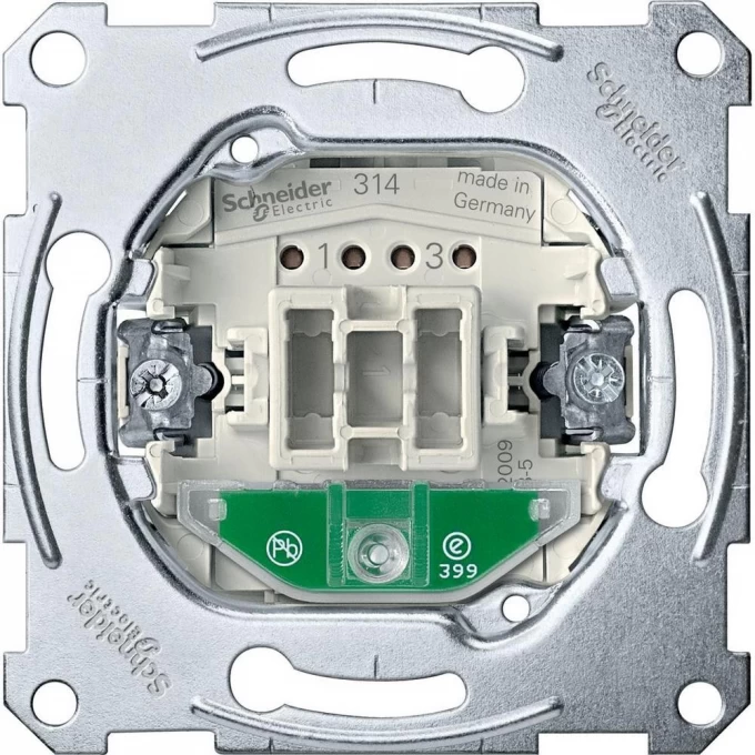 Механизм SCHNEIDER ELECTRIC MERTEN 2-полюсного 1-клавишного выключателя с индикацией 10AX, QF MTN3102-0000 Механизм SCHNEIDER ELECTRIC MERTEN 2-полюсного 1-клавишного выключателя с индикацией 10AX, QF MTN3102-0000