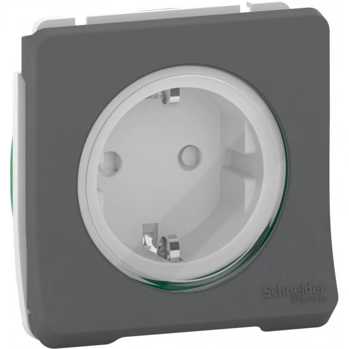 Механизм SCHNEIDER ELECTRIC MUREVA S розетки с заземляющим контактом и шторками, АНТРАЦИТ, IP55 MUR36134 Механизм SCHNEIDER ELECTRIC MUREVA S розетки с заземляющим контактом и шторками, АНТРАЦИТ, IP55 MUR36134