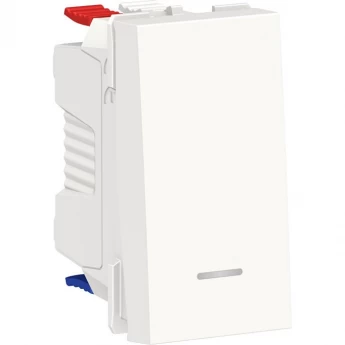 Переключатель 1-клавишный SCHNEIDER ELECTRIC UNICA MODULAR, с нейтралью, сх.6а, 1 модуль, белый