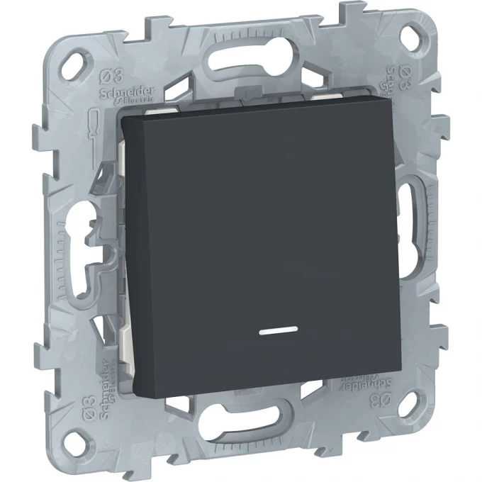 Переключатель 1-клавишный SCHNEIDER ELECTRIC UNICA NEW, с подсветкой, сх. 6а, антрацит NU520354N Переключатель 1-клавишный SCHNEIDER ELECTRIC UNICA NEW, с подсветкой, сх. 6а, антрацит NU520354N