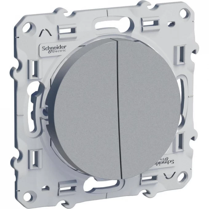Переключатель 2-клавишный SCHNEIDER ELECTRIC ODACE, 10 АХ, 250 В, сх. 6+6, алюминий S53R213 Переключатель 2-клавишный SCHNEIDER ELECTRIC ODACE, 10 АХ, 250 В, сх. 6+6, алюминий S53R213