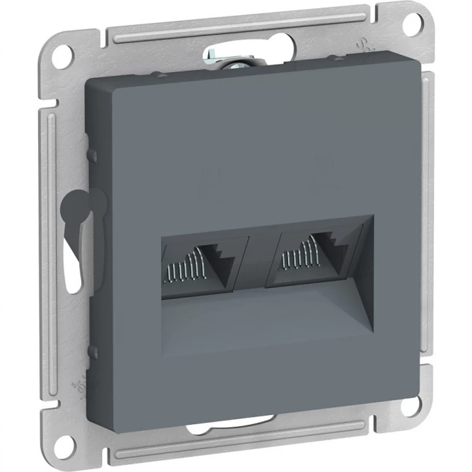 Розетка двойная компьютерная SCHNEIDER ELECTRIC ATLASDESIGN RJ45+RJ45, кат.5E, механизм, грифель ATN000785 Розетка двойная компьютерная SCHNEIDER ELECTRIC ATLASDESIGN RJ45+RJ45, кат.5E, механизм, грифель ATN000785