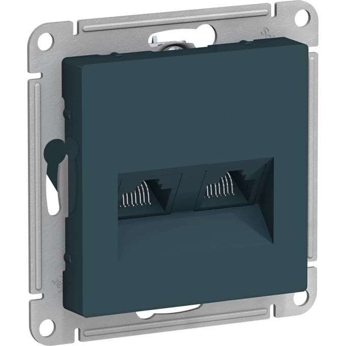 Розетка двойная компьютерная SCHNEIDER ELECTRIC ATLASDESIGN RJ45+RJ45, кат.5E, механизм, изумруд ATN000885 Розетка двойная компьютерная SCHNEIDER ELECTRIC ATLASDESIGN RJ45+RJ45, кат.5E, механизм, изумруд ATN000885