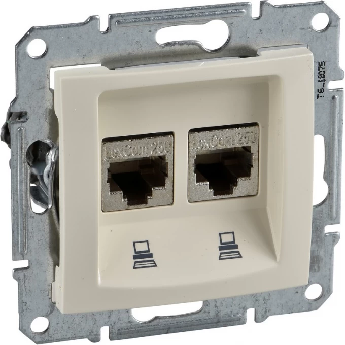 Розетка двойная компьютерная SCHNEIDER ELECTRIC SEDNA RJ45, кат. 6, неэкр. UTP, бежевый SDN4800147 Розетка двойная компьютерная SCHNEIDER ELECTRIC SEDNA RJ45, кат. 6, неэкр. UTP, бежевый SDN4800147