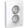 Розетка двойная SCHNEIDER ELECTRIC BLANCA с/у, с заземлением, со шторками, 16А, 250В, белый BLNRS001121