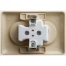 Розетка двойная SCHNEIDER ELECTRIC ЭТЮД С/У без заземления со шторками 16А 250B, кремовый, Россия PC16-106K
