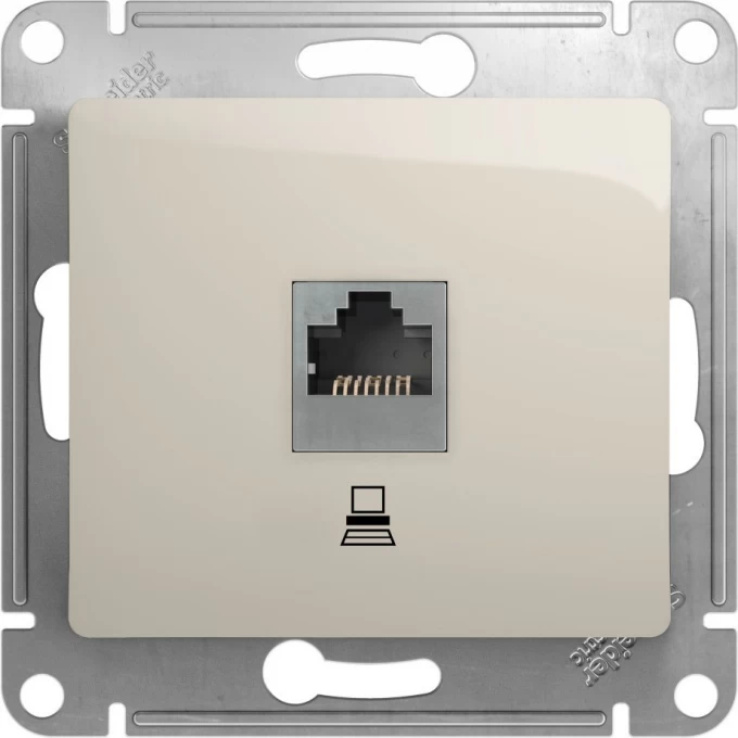 Розетка компьютерная SCHNEIDER ELECTRIC GLOSSA RJ45, кат.5E, механизм, МОЛОЧНЫЙ GSL000981K Розетка компьютерная SCHNEIDER ELECTRIC GLOSSA RJ45, кат.5E, механизм, МОЛОЧНЫЙ GSL000981K