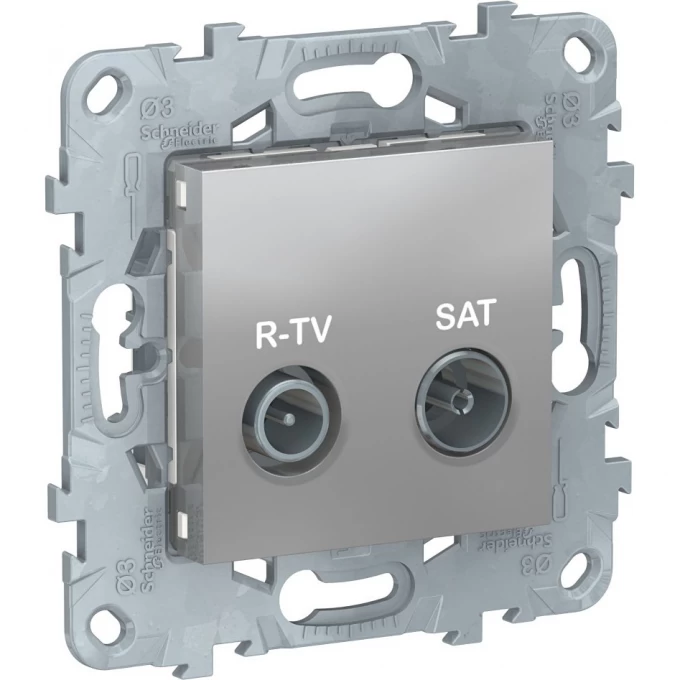 Розетка R-TV/SAT SCHNEIDER ELECTRIC UNICA NEW, проходная, алюминий NU545630 Розетка R-TV/SAT SCHNEIDER ELECTRIC UNICA NEW, проходная, алюминий NU545630