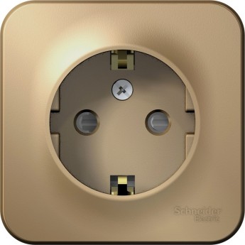 Розетка SCHNEIDER ELECTRIC BLANCA с заземлением, со шторками, с изолирующей пластиной, 16А, 250В, титан