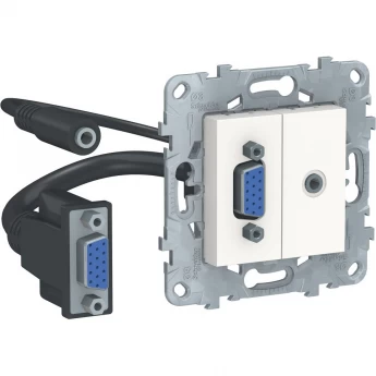 Розетка SCHNEIDER ELECTRIC UNICA NEW HD15+MINIJACK, белый