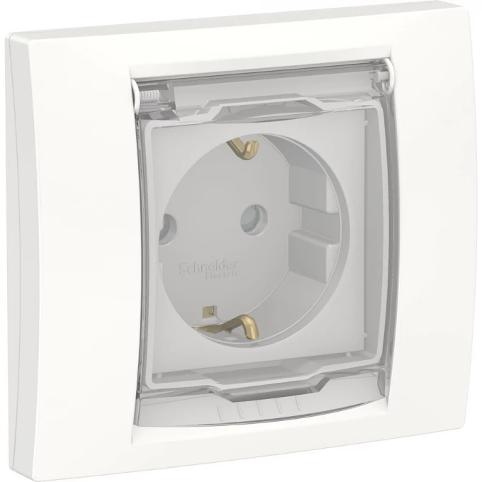 Розетка SCHNEIDER ELECTRIC UNICA NEW с заземлением, со шторками, с крышкой, IP44, белый NU003718 Розетка SCHNEIDER ELECTRIC UNICA NEW с заземлением, со шторками, с крышкой, IP44, белый NU003718