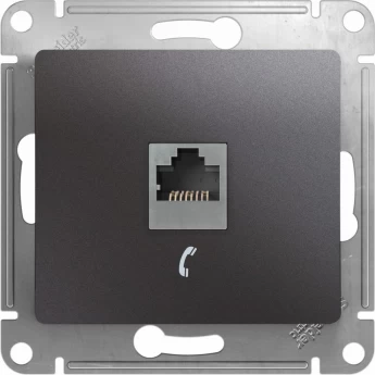 Розетка телефонная SCHNEIDER ELECTRIC GLOSSA RJ11, ГРАФИТ