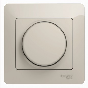 Светорегулятор (диммер) SCHNEIDER ELECTRIC GLOSSA, поворотно-нажимной, LED, RC, 630Вт, в сборе, молочный