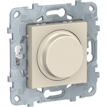 Светорегулятор (диммер) SCHNEIDER ELECTRIC UNICA NEW поворотно-нажимной, универсальный 5-200Вт, бежевый