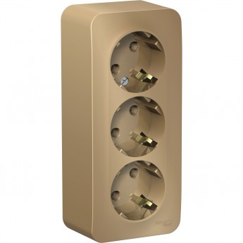 Трёхместная розетка SCHNEIDER ELECTRIC BLANCA с заземлением, без шторок, с изолирующей пластиной, 16А, 250В, ТИТАН