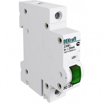 Лампа сигнальная на DIN-рейку SCHNEIDER ELECTRIC DEKRAFT 1P ЗЕЛЕНАЯ LED ЛС-101 220В