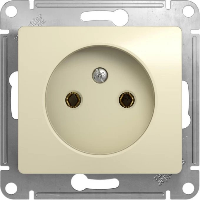 Розетка SCHNEIDER ELECTRIC GLOSSA без заземления, механизм, бежевый GSL000241