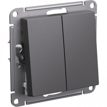 Переключатель 2-клавишный SCHNEIDER ELECTRIC ATLASDESIGN (сх.6/2) 10AX механизм, базальт