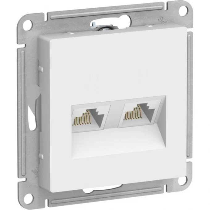 Розетка двойная компьютерная SCHNEIDER ELECTRIC ATLASDESIGN RJ45+RJ45, кат.5E, механизм, лотос ATN001385 Розетка двойная компьютерная SCHNEIDER ELECTRIC ATLASDESIGN RJ45+RJ45, кат.5E, механизм, лотос ATN001385
