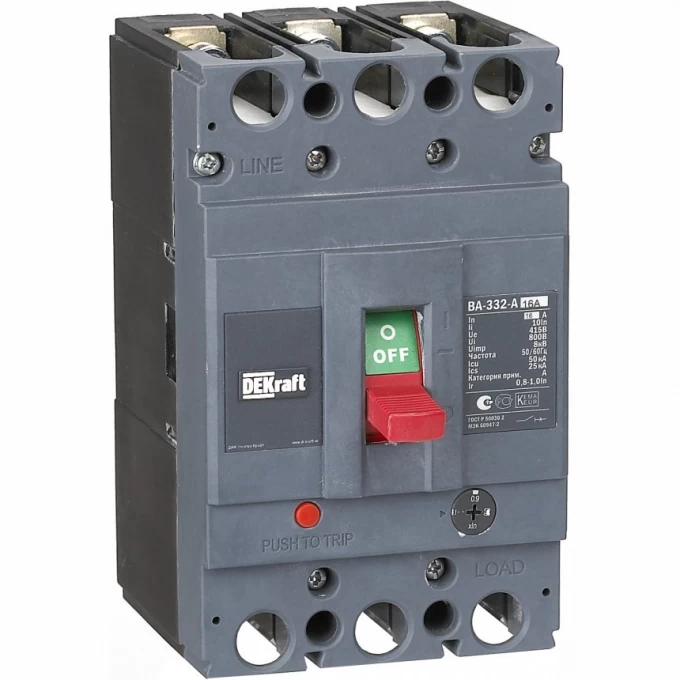 Силовой автоматический выключатель SCHNEIDER ELECTRIC DEKRAFT 3P 200А c Ir=160А-200А 50кА ВА-333 21137DEK Силовой автоматический выключатель SCHNEIDER ELECTRIC DEKRAFT 3P 200А c Ir=160А-200А 50кА ВА-333 21137DEK