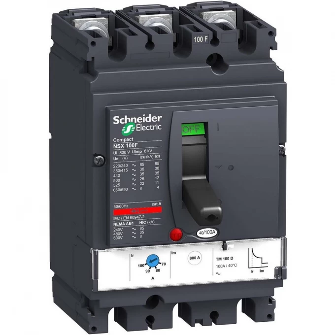 Автоматический выключатель 3П3Т SCHNEIDER ELECTRIC COMPACT TM25D NSX100N LV429846 Автоматический выключатель 3П3Т SCHNEIDER ELECTRIC COMPACT TM25D NSX100N LV429846