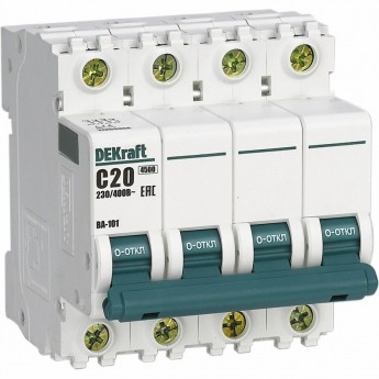 Автоматический выключатель SCHNEIDER ELECTRIC DEKRAFT 4Р 63А х-ка C ВА-101 4,5кА