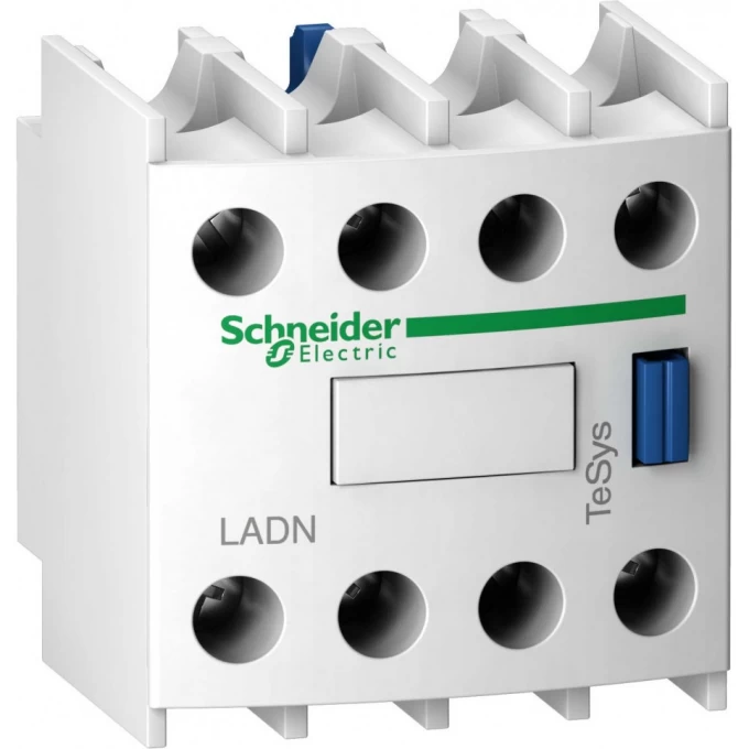 Дополнительный контактный блок SCHNEIDER ELECTRIC TESYS фронтальный монтаж, крепление с помощью винтовых зажимов НО+3НЗ LADN13 Дополнительный контактный блок SCHNEIDER ELECTRIC TESYS фронтальный монтаж, крепление с помощью винтовых зажимов НО+3НЗ LADN13