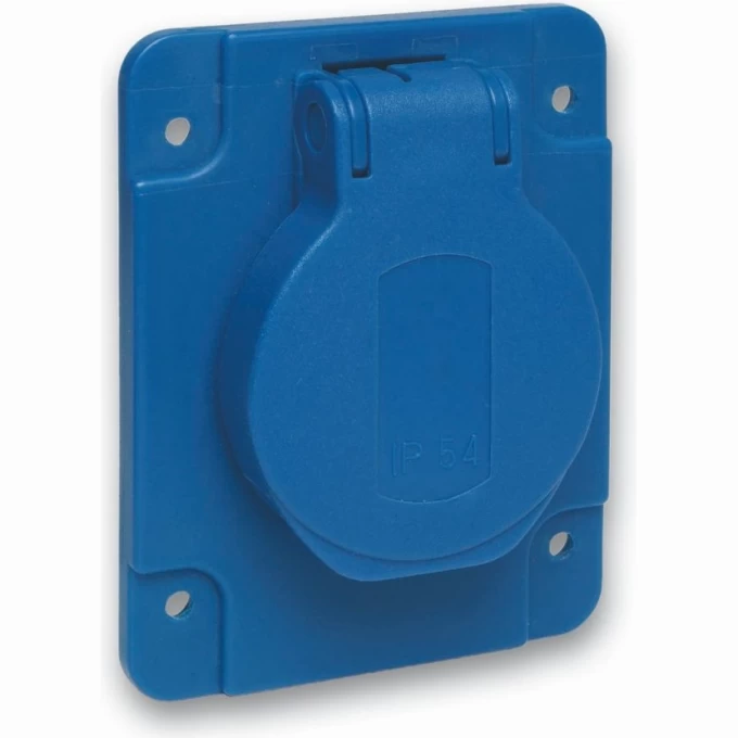 Розетка синяя SCHNEIDER ELECTRIC PRATIKA 10/16A 65Х85ММ IP54 винты сзади PKS61B Розетка синяя SCHNEIDER ELECTRIC PRATIKA 10/16A 65Х85ММ IP54 винты сзади PKS61B